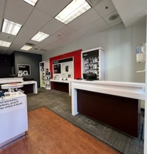 Interior of Victra Verizon Authorized Retail Store in Chandler Mall, AZ.