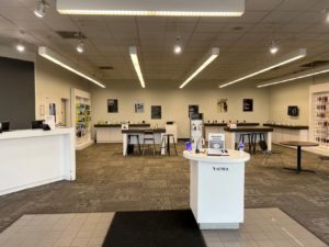 Interior of Victra Verizon Authorized Retail Store in Wasco, CA.