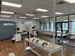 Interior of Victra Verizon Authorized Retail Store in South Yarmouth, MA.