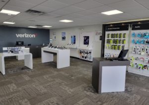 Interior of Victra Verizon Authorized Retail Store in Dunn, NC.