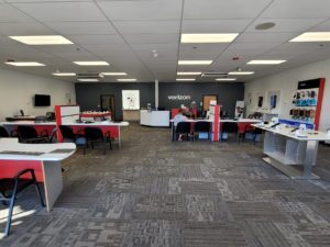 Interior of Victra Verizon Authorized Retail Store in Morganton Heights, NC.