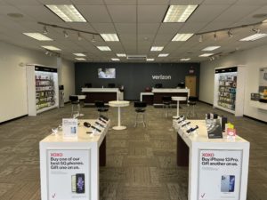 Interior of Victra Verizon Authorized Retail Store in Cortland, NY.
