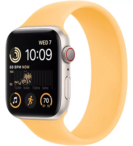 Apple Watch SE Starlight front angle view