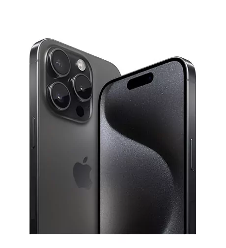 Apple iPhone 15 Pro Max in black titanium color.