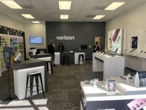 Interior of Victra Verizon Authorized Retail Store in Huntington Beach, CA.