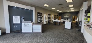 Interior of Victra Verizon Authorized Retail Store in Ottumwa, IA.