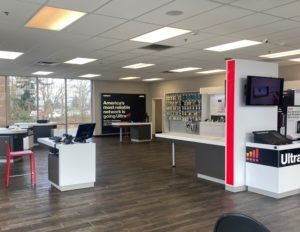 Interior of Victra Verizon Authorized Retail Store in Kent, WA.